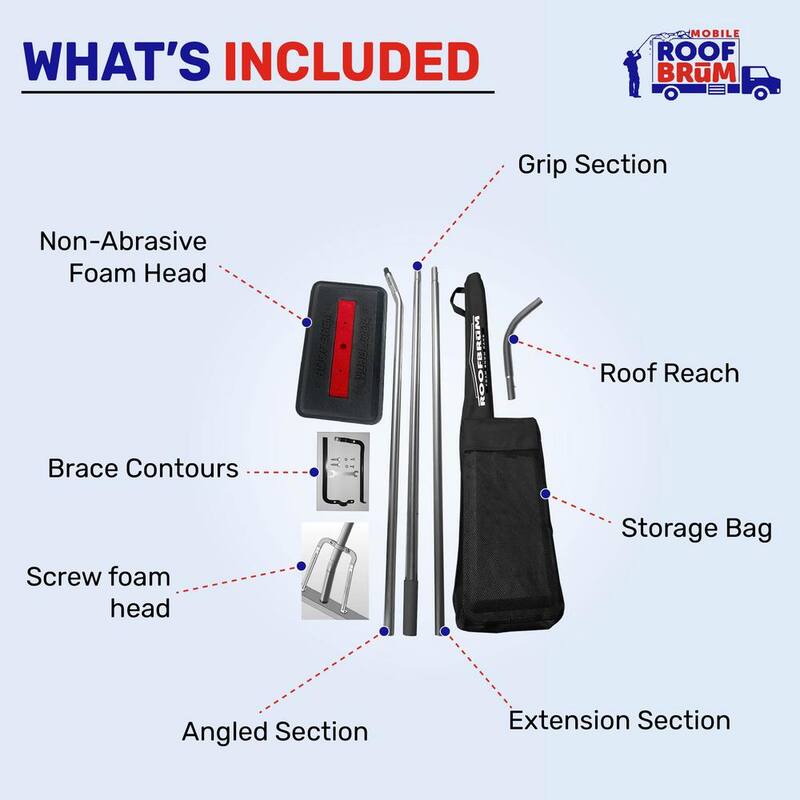 Unbranded Oversized Foam Snow Rake with 3-Piece 12 ft. Handle for Large Vehicles, RV, Work Van and Trailer Roofs and Solar Panels - 3003-004