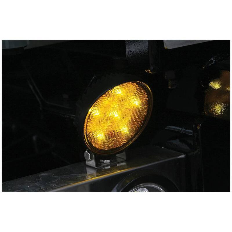Buyers Products Company 4.5 in. Diameter Truck Car Utility Off Road Vehicle Boat Marine Mounted LED Round Flood Work Light, Amber - 1492116