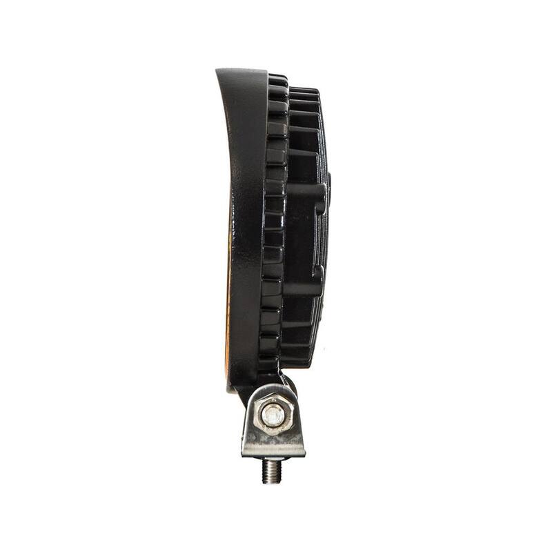 Buyers Products Company 4.5 in. Diameter Truck Car Utility Off Road Vehicle Boat Marine Mounted LED Round Flood Work Light, Amber - 1492116