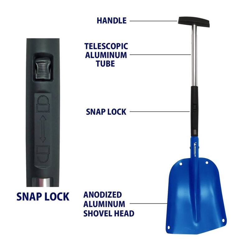 Michelin Ultra Compact 40 in. Folding Utility Snow Shovel for Car Emergency, Telescoping Handle - 19188-2