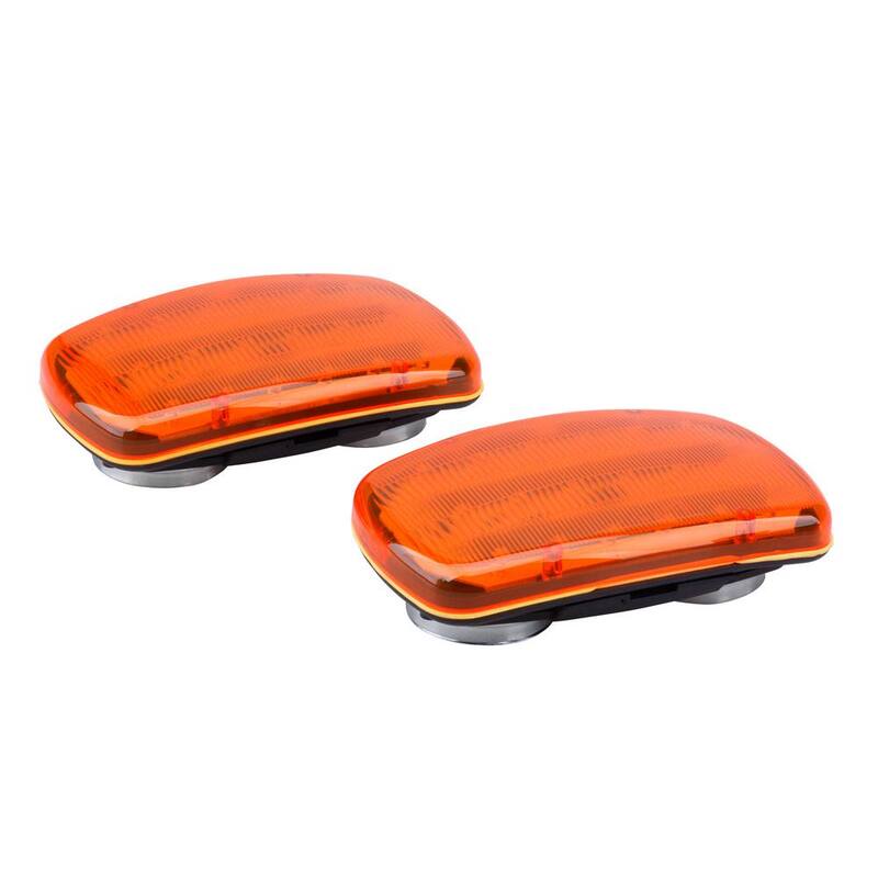 BRIDGELAND Magnetic LED Safety Lights, Amber (2-Pack) - 91039