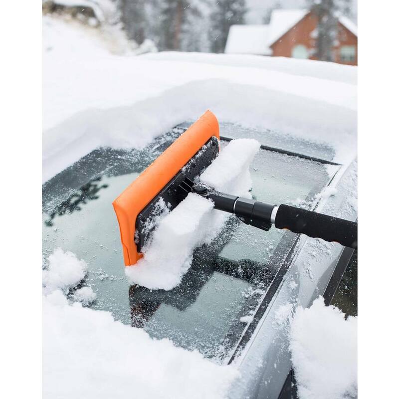 BirdRock Home Snow Moover 55 in. Extendable Foam Car Snow Brush and Ice Scraper with Soft Grip - 7015E