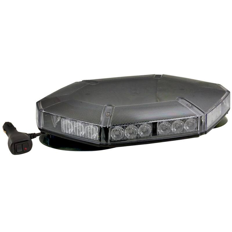 Buyers Products Company 17 in. Octagonal Magnetic Mount 30 LEDs Mini Light Bar Emergency Warning Flash for Truck and Safety Vehicles, Amber - 8891100