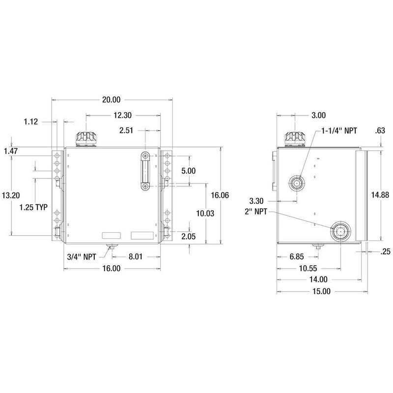 Buyers Products Company 15 Gal. Side Mount Steel Reservoir - SMR15S