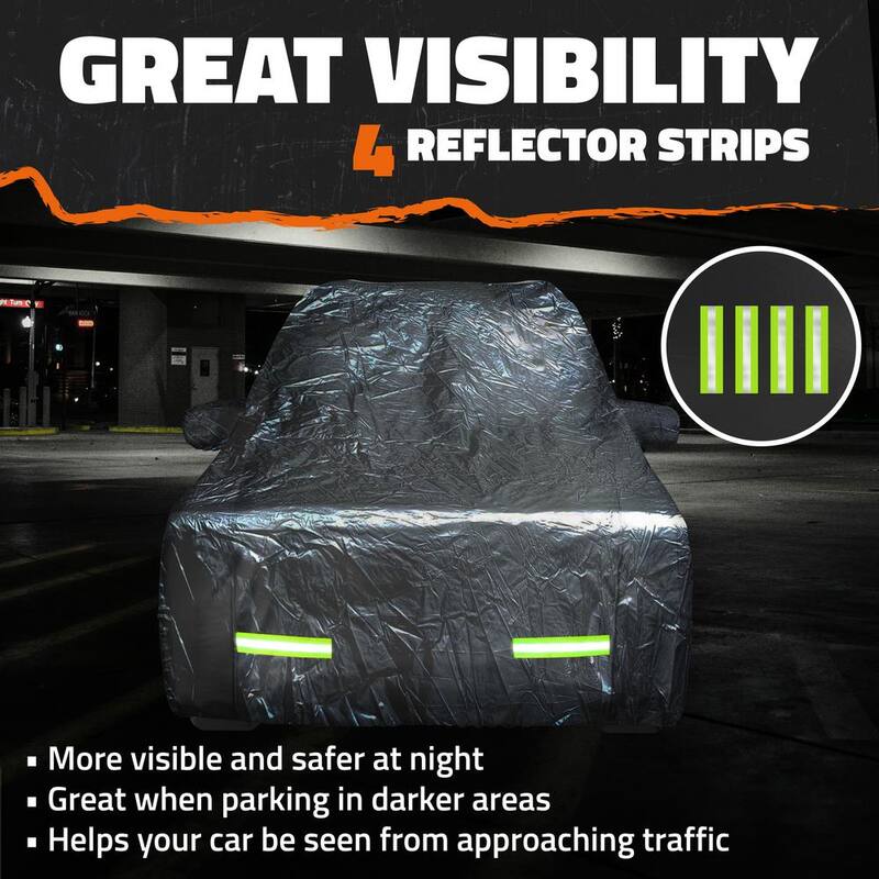 Mockins 190 in. x 75 in. x 72 in. Water Resistant Car Cover with Zipper Door - 190T Silver Polyester - Medium SUV Cover - MA-65