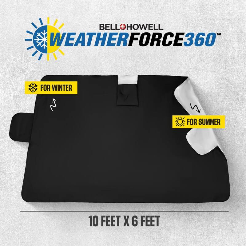 Bell + Howell Weather Force 360 Heavy-Duty Reversible Heat and Snow Windshield Cover Protector - 7262