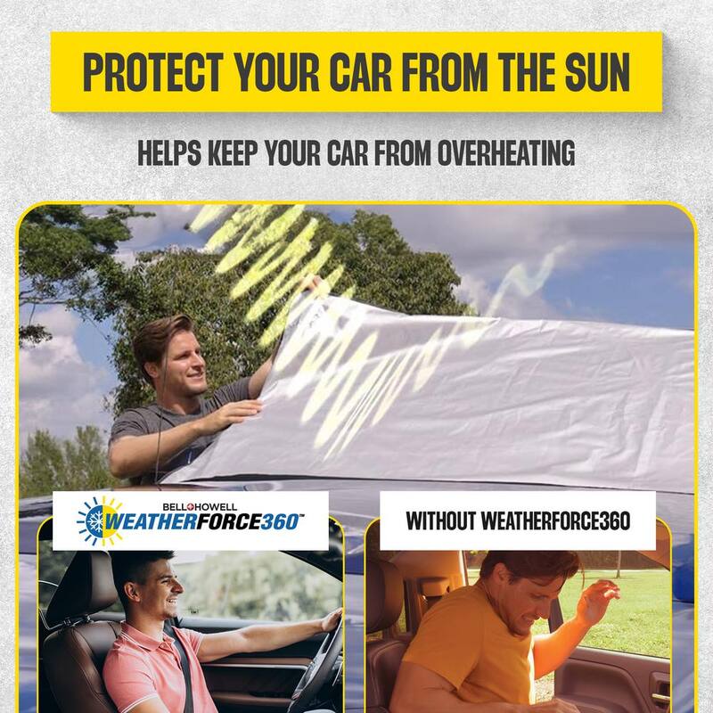 Bell + Howell Weather Force 360 Heavy-Duty Reversible Heat and Snow Windshield Cover Protector - 7262