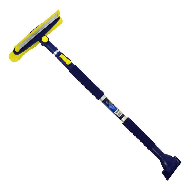 Michelin Ultra Duty Extendable 43-63 in. Swivel Head Snow Brush with 5 in. Ice Scraper and Squeegee - 19208-7