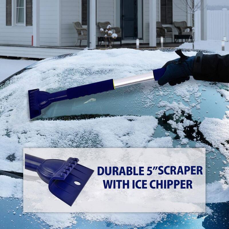 Michelin Ultra Duty Extendable 43-63 in. Swivel Head Snow Brush with 5 in. Ice Scraper and Squeegee - 19208-7