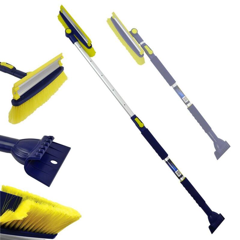 Michelin Ultra Duty Extendable 43-63 in. Swivel Head Snow Brush with 5 in. Ice Scraper and Squeegee - 19208-7