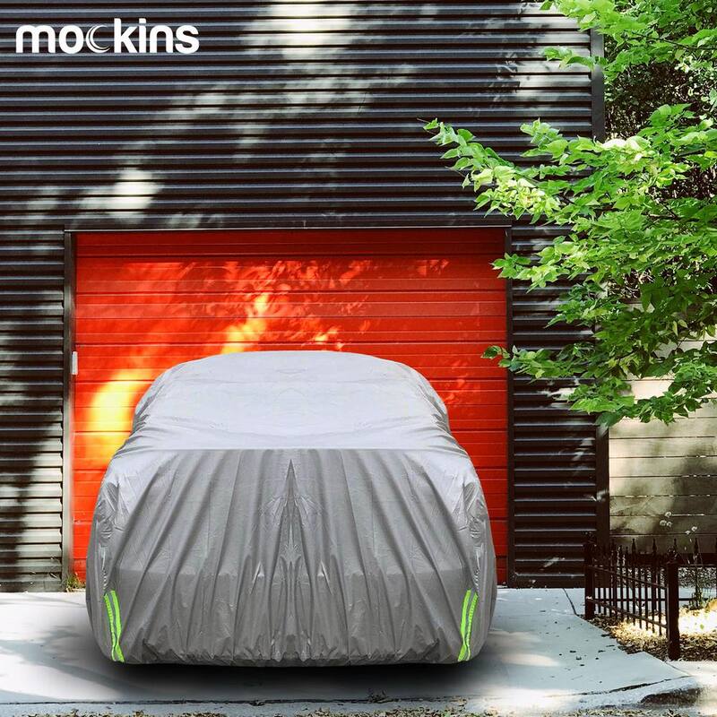 Mockins 185 in. x 70 in. x 60 in. Water Resistant Car Cover - 190T Silver Polyester - Small Sedan - MA-46