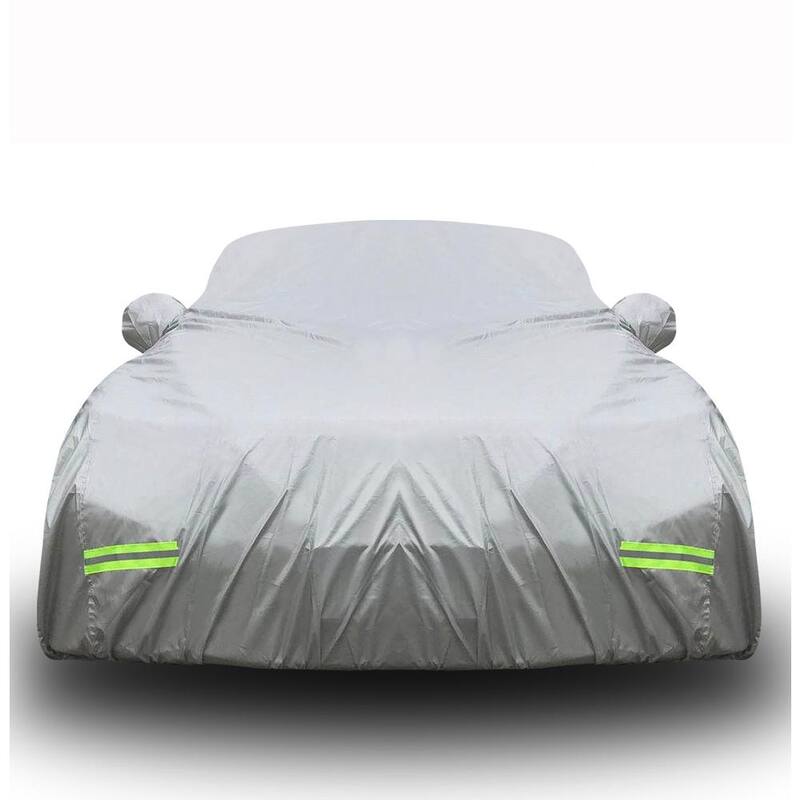 Mockins 185 in. x 70 in. x 60 in. Water Resistant Car Cover - 190T Silver Polyester - Small Sedan - MA-46