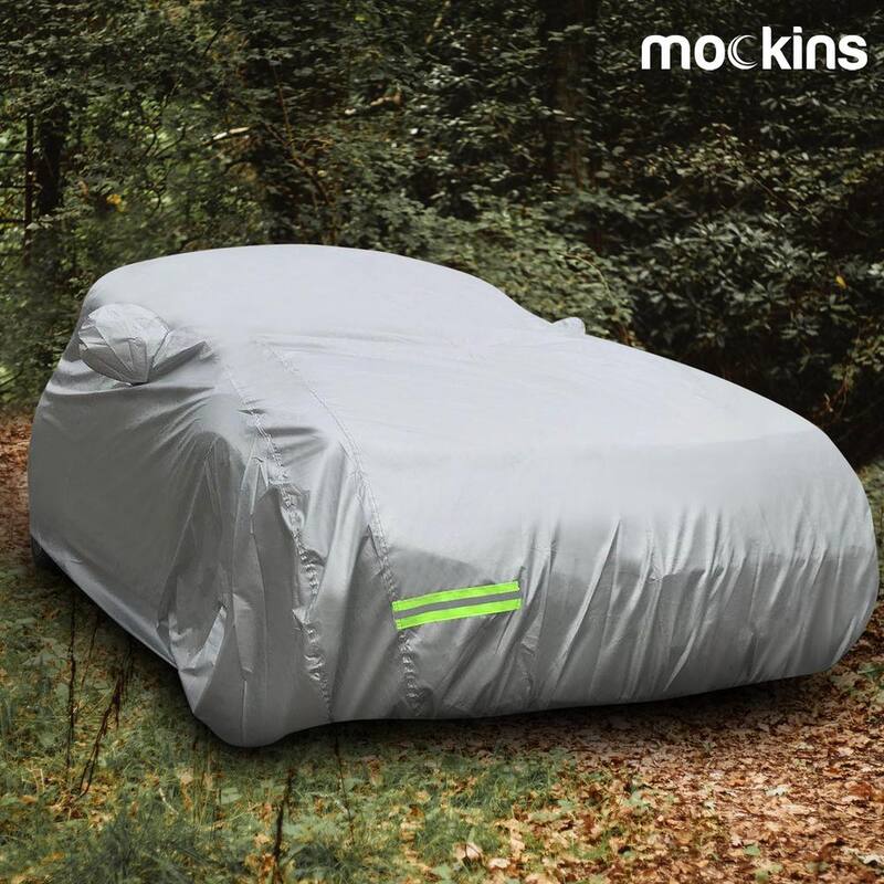 Mockins 185 in. x 70 in. x 60 in. Water Resistant Car Cover - 190T Silver Polyester - Small Sedan - MA-46