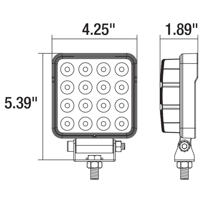 Buyers Products Company 4.5 in. Truck Offroad Vehicle Boat Mounted LED Flood Work Light - 1492128
