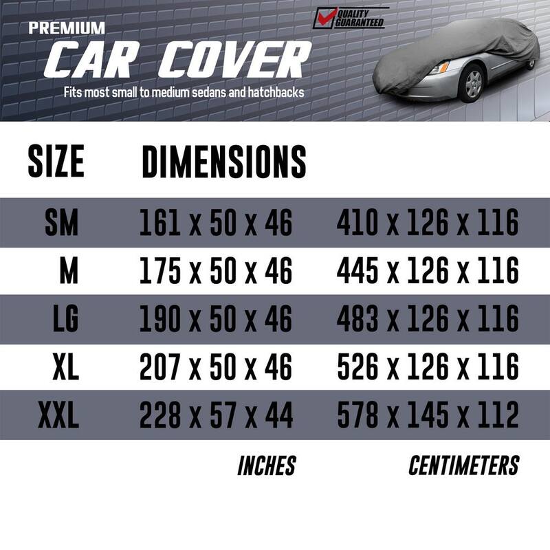 FH Group 190 in. x 70 in. x 47 in. Large Non-Woven Water Resistant Exterior Sedan Car Cover - DMC502-L