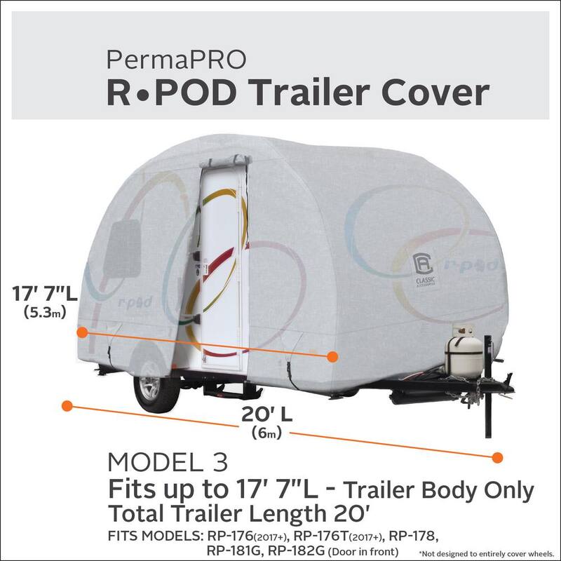 Classic Accessories PermaPro 211 in. L x 78 in. W x 93 in. H R-Pod Trailer Cover - 80-256-161001-00