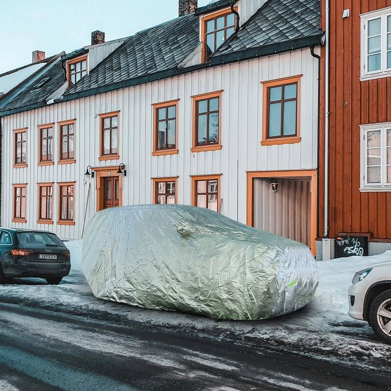 Mockins 190 in. x 75 in. x 72 in. Water Resistant Car Cover - 190T Silver Polyester - Medium SUV Cover - MA-49