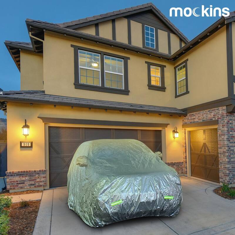 Mockins 190 in. x 75 in. x 72 in. Water Resistant Car Cover - 190T Silver Polyester - Medium SUV Cover - MA-49