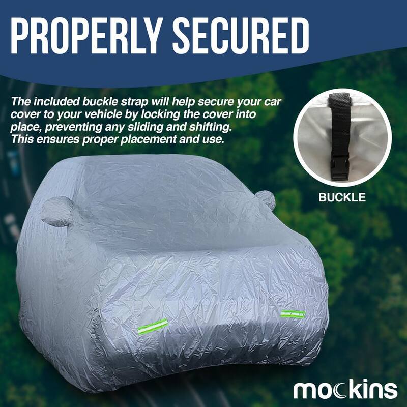 Mockins 190 in. x 75 in. x 72 in. Water Resistant Car Cover - 190T Silver Polyester - Medium SUV Cover - MA-49