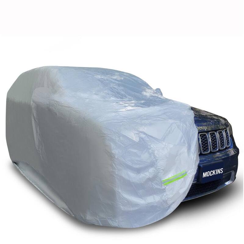 Mockins 190 in. x 75 in. x 72 in. Water Resistant Car Cover - 190T Silver Polyester - Medium SUV Cover - MA-49