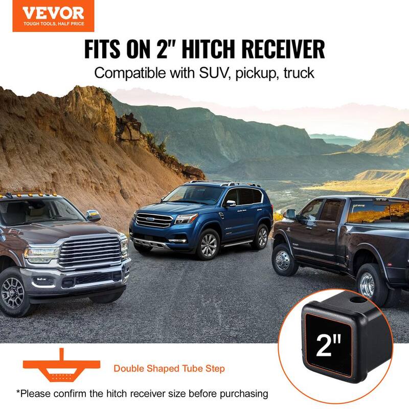 VEVOR Hitch Step for 2 in. Receiver, Strong Steel Construction with 300 lbs. Load Capacity, Rear Bumper Guard Protector - CWTBGSCYXGZKV34OCV0