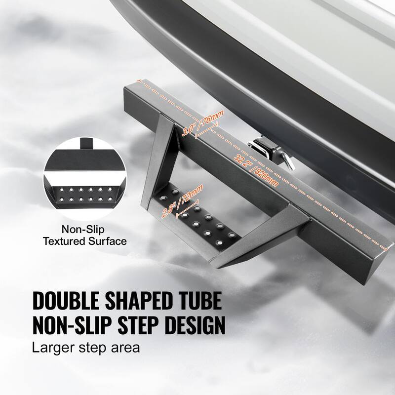 VEVOR Hitch Step for 2 in. Receiver, Strong Steel Construction with 300 lbs. Load Capacity, Rear Bumper Guard Protector - CWTBGSCYXGZKV34OCV0