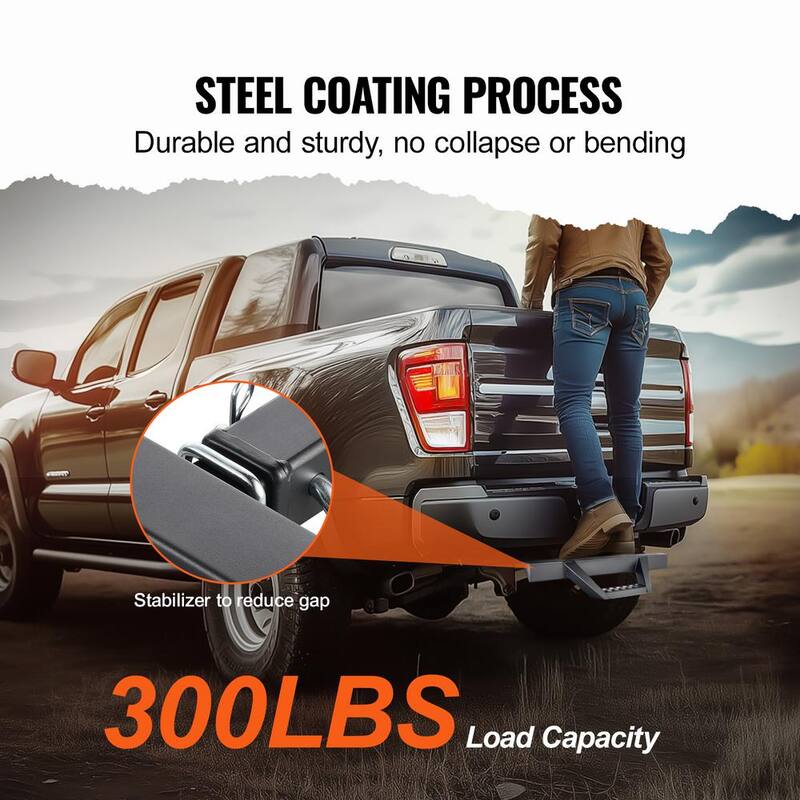 VEVOR Hitch Step for 2 in. Receiver, Strong Steel Construction with 300 lbs. Load Capacity, Rear Bumper Guard Protector - CWTBGSCYXGZKV34OCV0