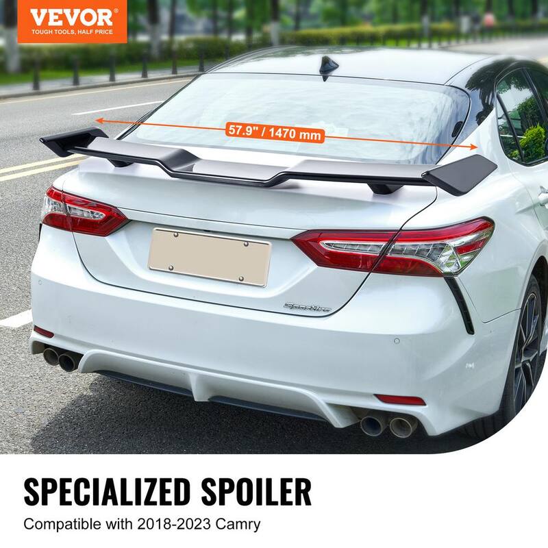 VEVOR GT Wing Car Spoiler 57.9 in. Spoiler Compatible with 2018-2023 Camry High Strength ABS Material Car Rear Spoiler Wing - ZYXWYABS1823TMFKVV0