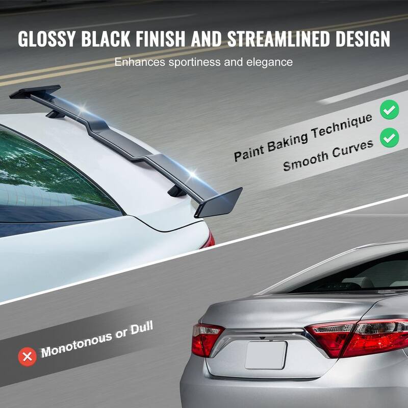 VEVOR GT Wing Car Spoiler 57.9 in. Spoiler Compatible with 2018-2023 Camry High Strength ABS Material Car Rear Spoiler Wing - ZYXWYABS1823TMFKVV0