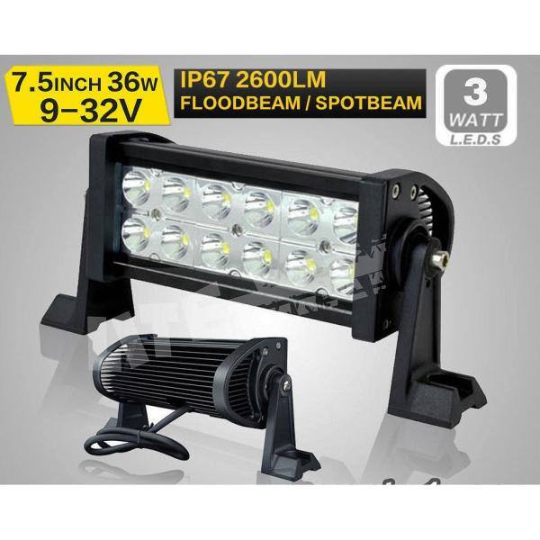 XtremepowerUS 7.5 in. 36-Watt 4x4 Light Bar LED Spot Work off Road Fog Driving - 96104