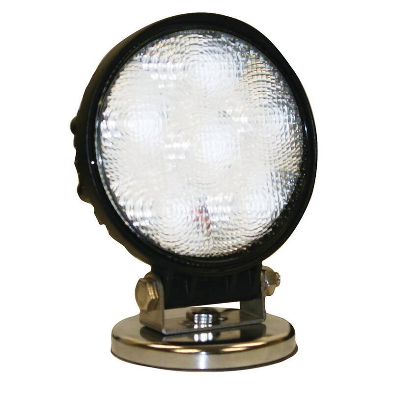 Buyers Products Company 4 in. Diameter Truck Car Utility Off Road Vehicle Boat Marine Mounted LED Round Flood Work Light, Clear - 1492130