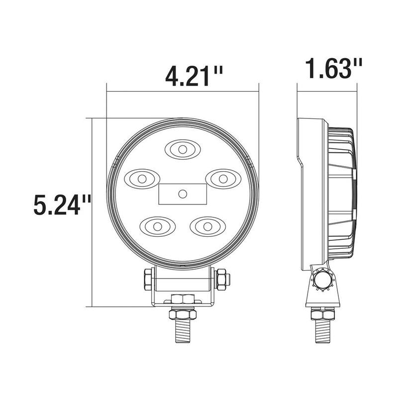 Buyers Products Company 4 in. Diameter Truck Car Utility Off Road Vehicle Boat Marine Mounted LED Round Flood Work Light, Clear - 1492130