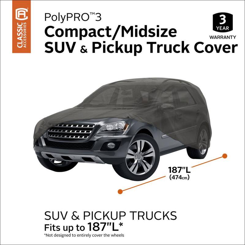 Classic Accessories PolyPro III 187 in. L Compact/Mid-Size SUV/Pickup Cover - 10-018-241001-00
