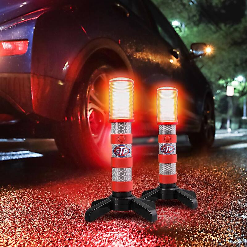 STP Emergency LED Road Flares, 3 Separate Lighting Modes, Battery-Powered (2-Pack) - SEL1-1000-RES