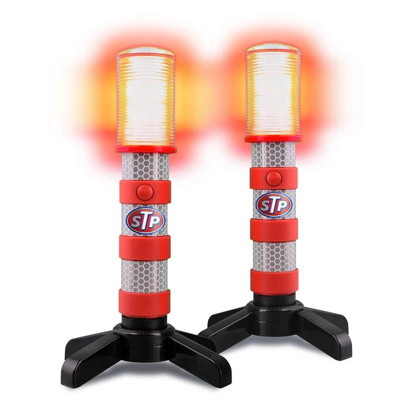 STP Emergency LED Road Flares, 3 Separate Lighting Modes, Battery-Powered (2-Pack) - SEL1-1000-RES