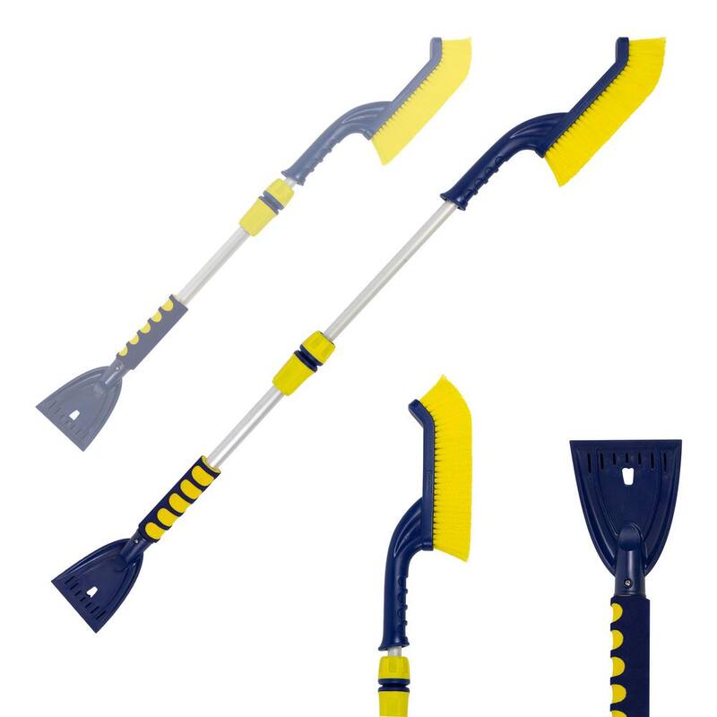 Koolatron Basic Extendable 35-45 in. Snow Brush with Ice Scraper, Ergonomic Dual Foam Handles - 19154-7