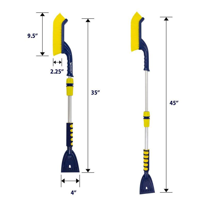 Koolatron Basic Extendable 35-45 in. Snow Brush with Ice Scraper, Ergonomic Dual Foam Handles - 19154-7