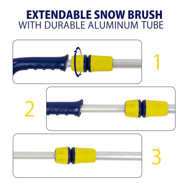 Koolatron Basic Extendable 35-45 in. Snow Brush with Ice Scraper, Ergonomic Dual Foam Handles - 19154-7