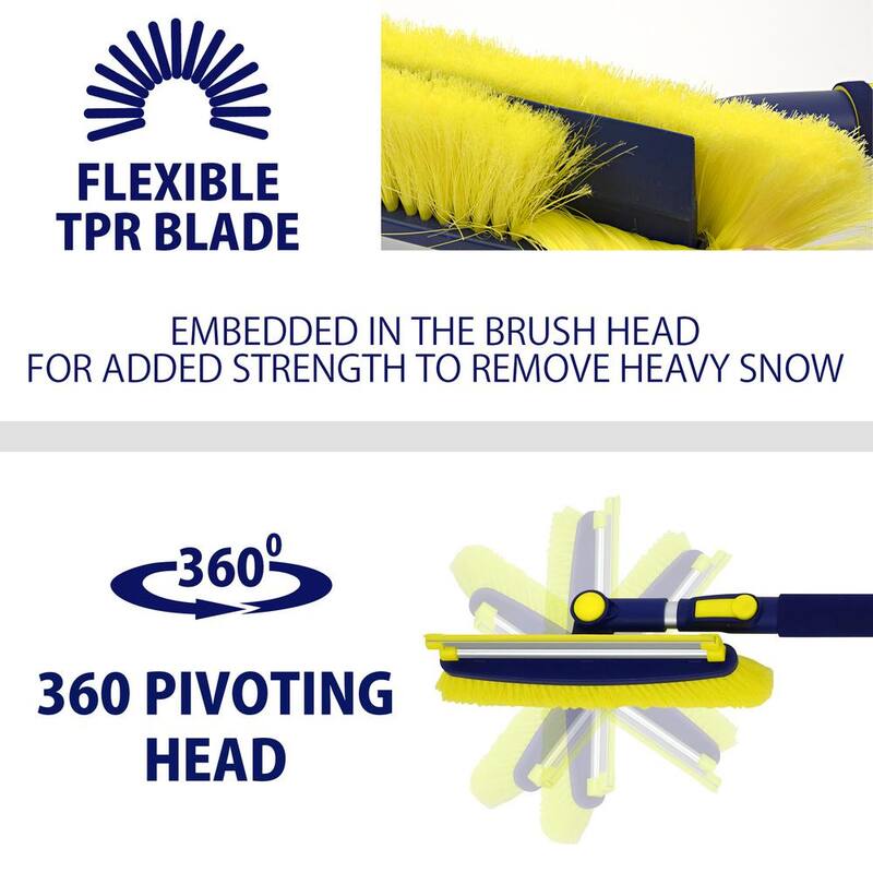 Michelin Ultra Duty Extendable 43-63 in. Swivel Head Snow Brush with 5 in. Ice Scraper and Squeegee - 2 Pack - 19209-4