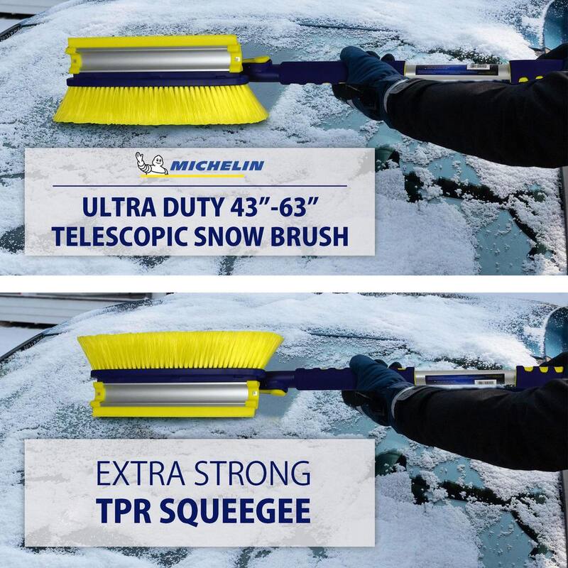 Michelin Ultra Duty Extendable 43-63 in. Swivel Head Snow Brush with 5 in. Ice Scraper and Squeegee - 2 Pack - 19209-4