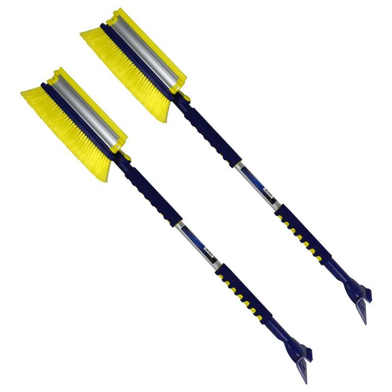 Michelin Ultra Duty Extendable 43-63 in. Swivel Head Snow Brush with 5 in. Ice Scraper and Squeegee - 2 Pack - 19209-4