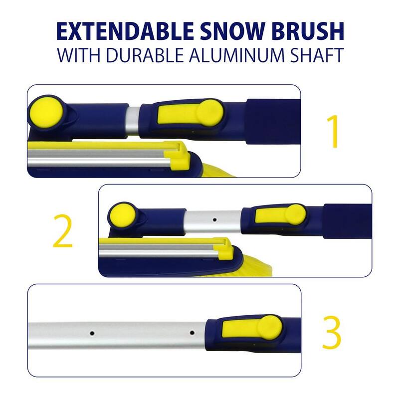 Michelin Ultra Duty Extendable 43-63 in. Swivel Head Snow Brush with 5 in. Ice Scraper and Squeegee - 2 Pack - 19209-4