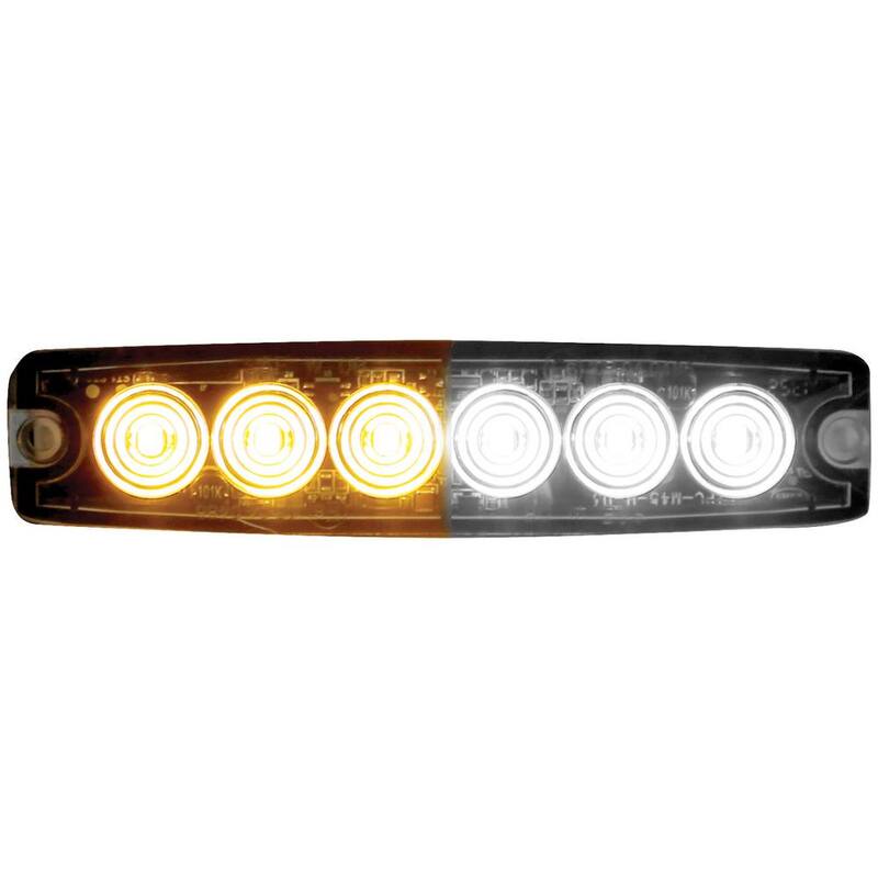 Buyers Products Company 5 in. LED Emergency Warning Flash Strobe Light Amber/Clear - 8892202