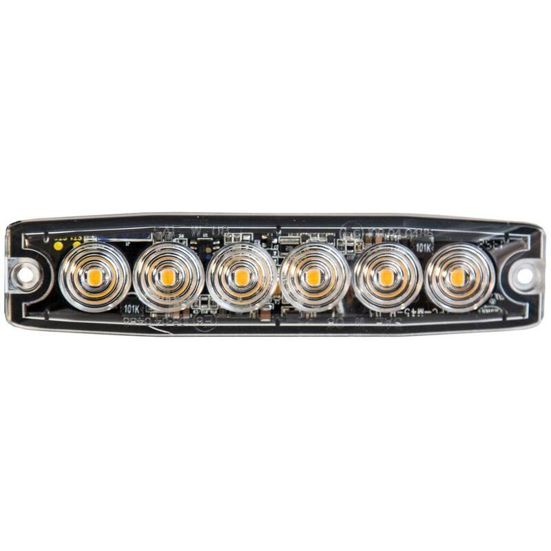 Buyers Products Company 5 in. LED Emergency Warning Flash Strobe Light Amber/Clear - 8892202