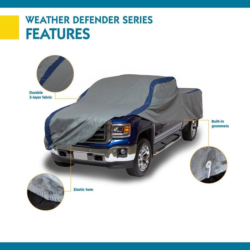 Classic Accessories Duck Covers Weather Defender Extended Cab Standard Bed Semi-Custom Pickup Truck Cover Fits up to 20 ft. 9 in. - A3T249