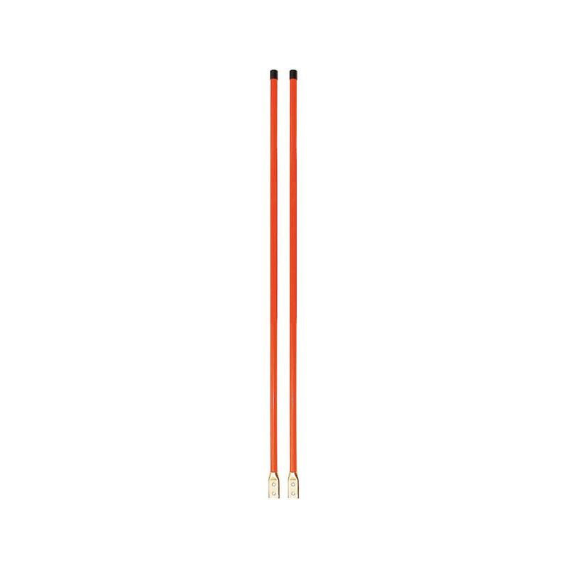 Buyers Products Company 3/4 in. x 48 in. Fluorescent Orange Bolt-On Bumper Marker Sight Rods with Hardware - 1308115