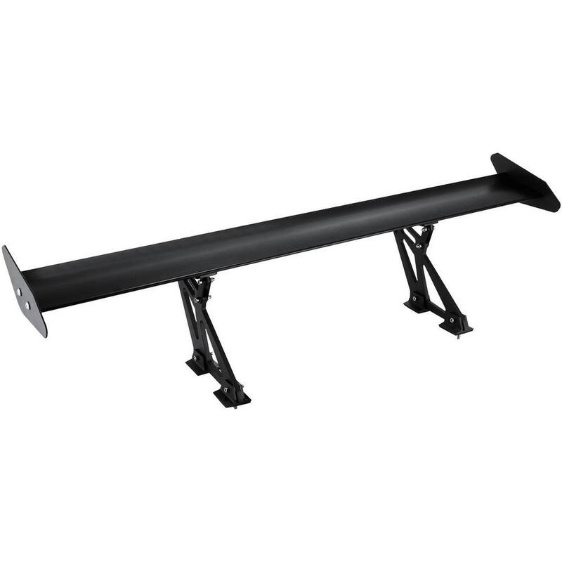 VEVOR 43.3 in. Single Deck GT Wing Car Spoiler Adjustable Lightweight Aluminum Car Rear Spoiler Wing For Car, Vehicle, Black - 110LHJWY000000001V0