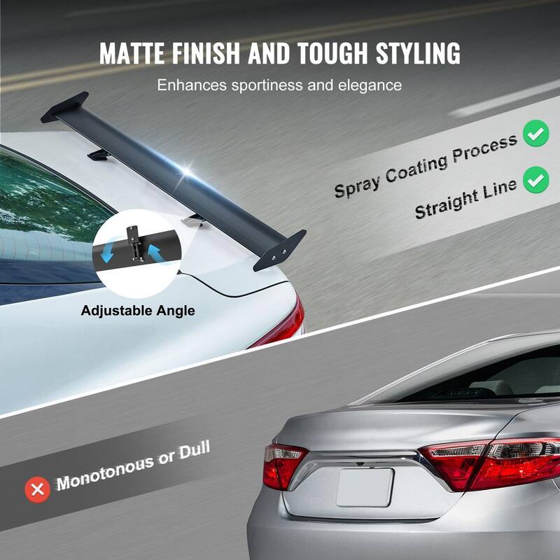 VEVOR GT Wing Car Spoiler, 43.3 in. Universal Spoiler with Single Deck, Adjustable Lightweight Aluminum, Car Rear Spoiler Wing - TYXWYLHJLHJDFLMB1V0-0807