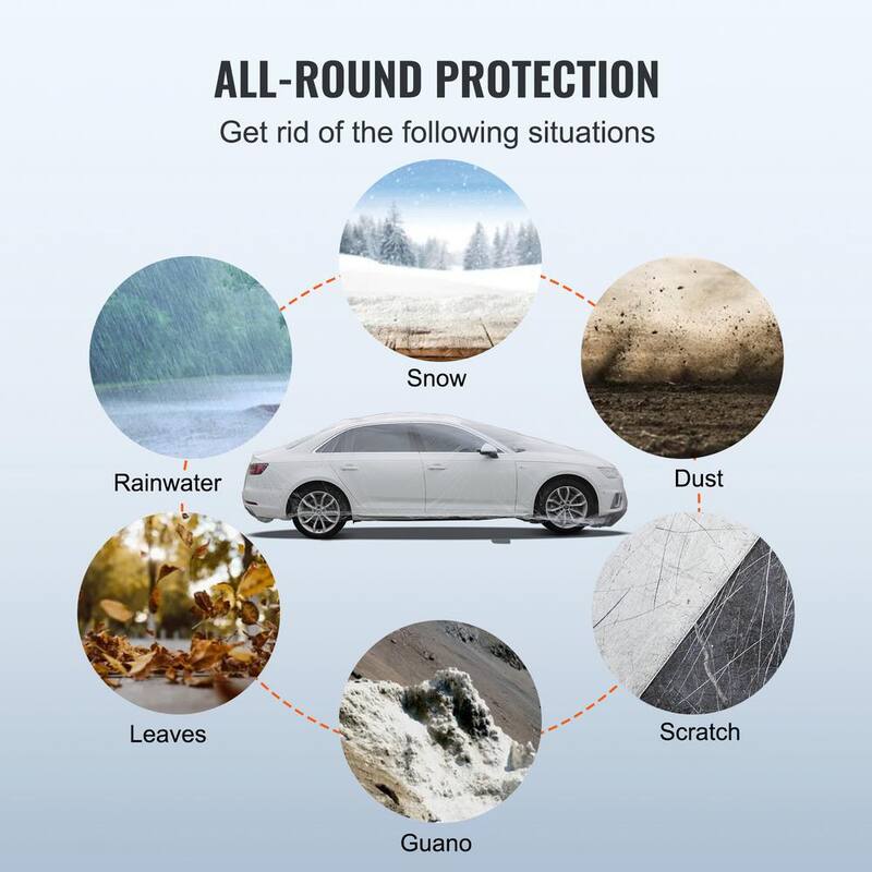 VEVOR 10pcs Clear Plastic Temporary Universal Disposable Car Cover 22ft. x 12ft. Rain Dust Garage - CY10BZSLCZ0000001V0-0920