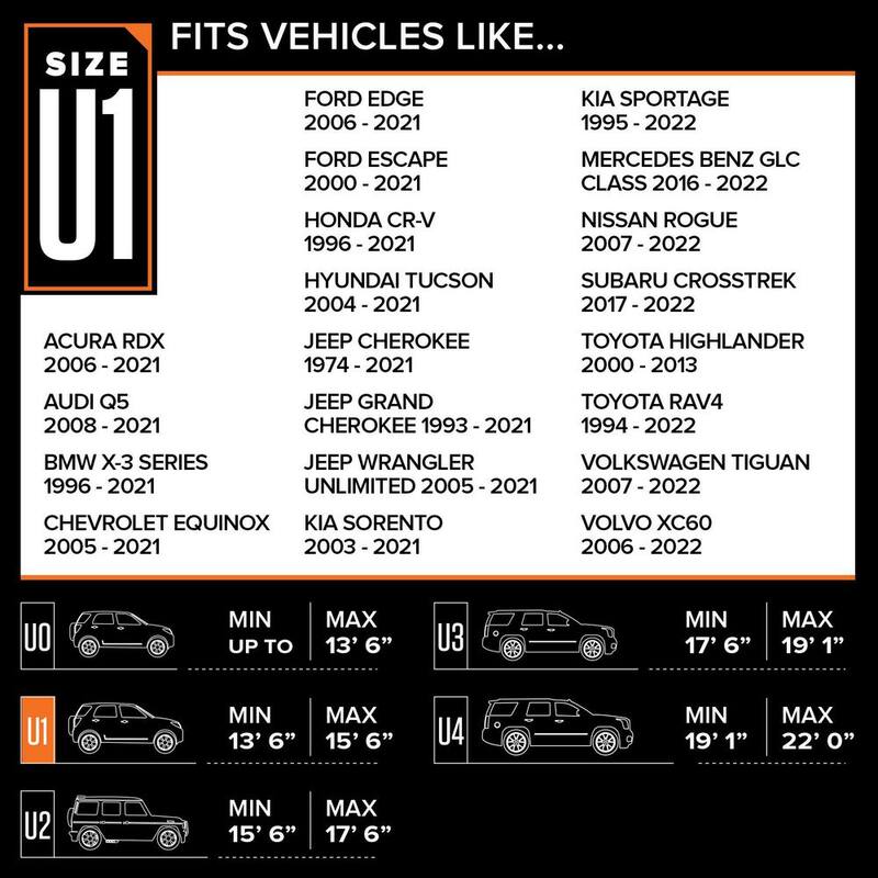 Budge Lite 186 in. x 59 in. x 60 in. Size U1 SUV Cover - UB-1